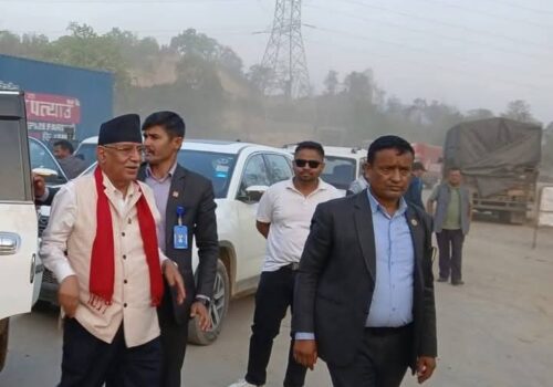 दाउन्नेको अवस्था अवलोकन गर्न पनि सडक मार्गबाटै आएँ : प्रचण्ड